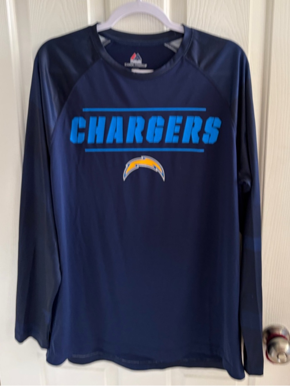 Vintage Majestic Chargers Dual Threat  Long sleeve Raglan Contrasting Strips